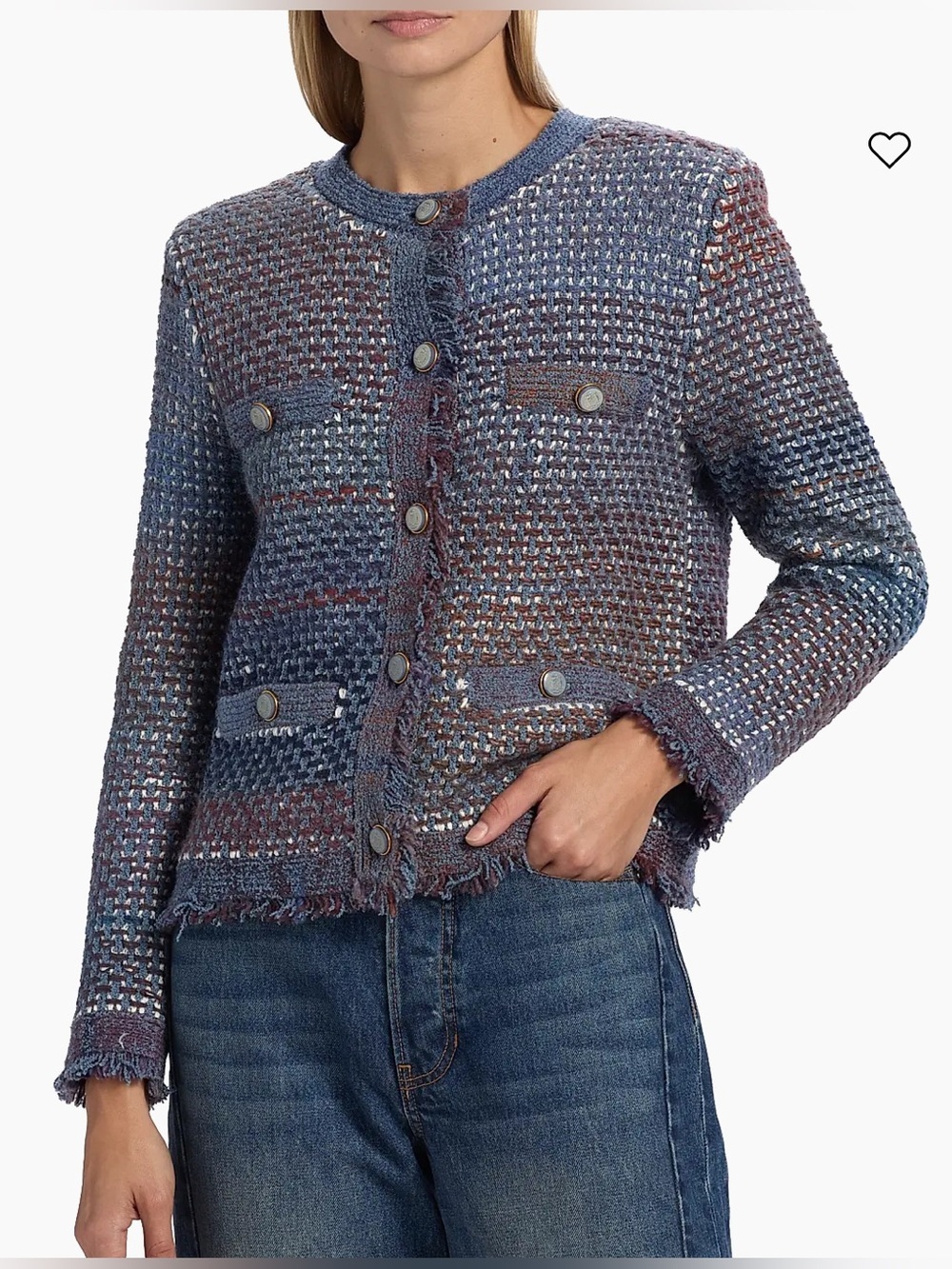 Veronica Beard Sariyah knit jacket ocean multi NWT